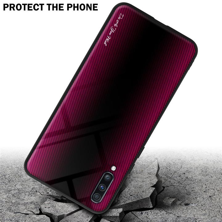 Actual product image Cadorabo TPU Striped Glass Cover (Samsung Galaxy A70S, Samsung Galaxy A70)