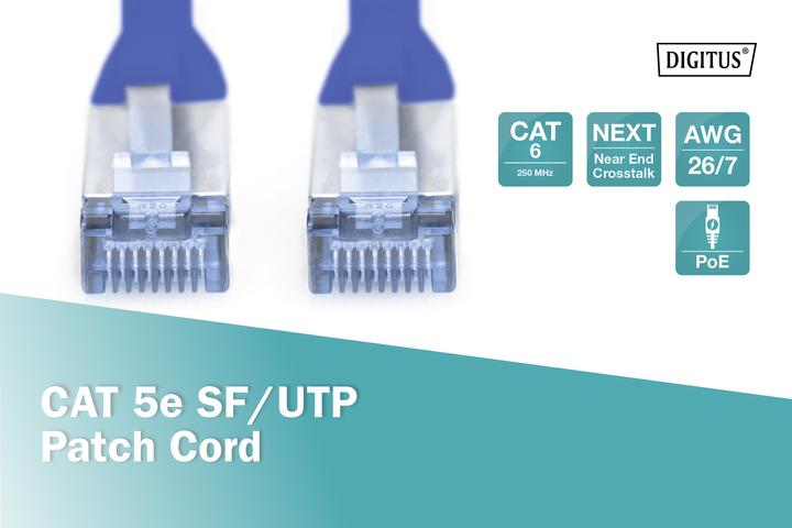 Produktbild Digitus CAT5e SF-UTP Patchk.,3m, Blau (SF/UTP, CAT5e, 3 m)