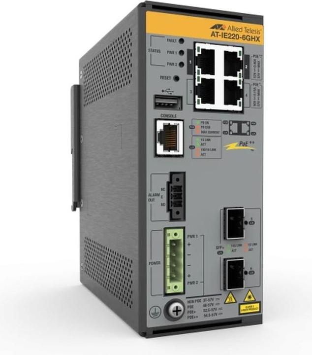 Produktbild Allied Telesis 4X 10/100/1000T 2X 1G/10G SFP+ INDUSTRIAL ETHERNET LAYER 2+ SW (6 Ports)