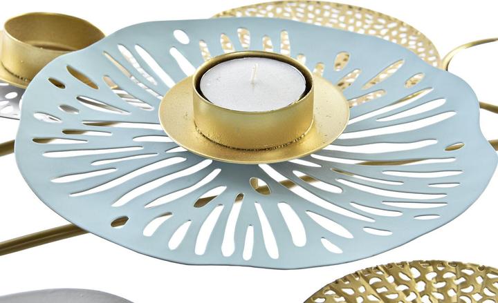 Actual product image DKD Home Decor Kerzenleuchter Spiegel Gold Metall grün Orientalisch Wasserlilie (54 x 33 x 8 cm)