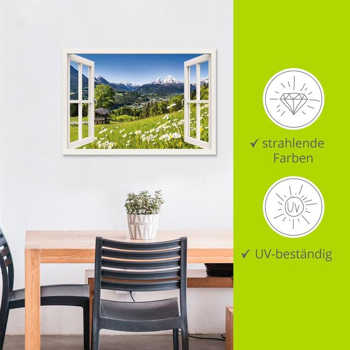 Immagine prodotto Artland Alpi Bavaresi, finestra bianca T5TQ (70 x 50 cm)