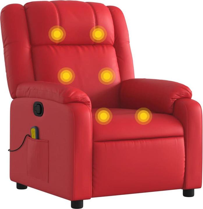 Productafbeelding VidaXL Massagefauteuil TV-fauteuil Relaxfauteuil Relaxfauteuil Rood kunstleer