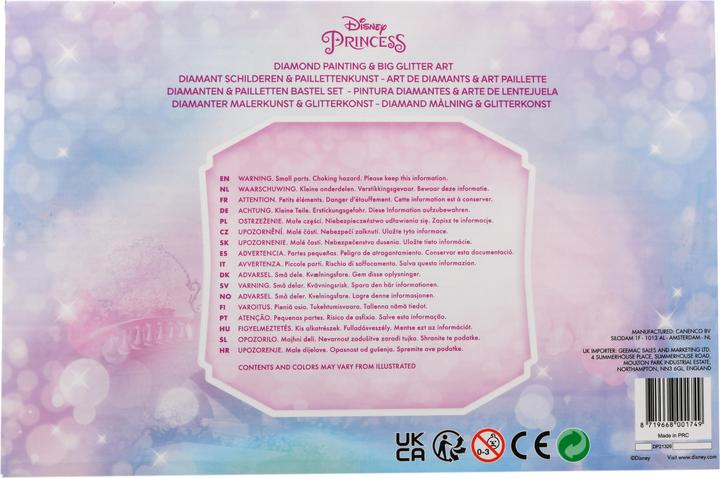 Actual product image Canenco Disney Princess diamond painting and glitter art