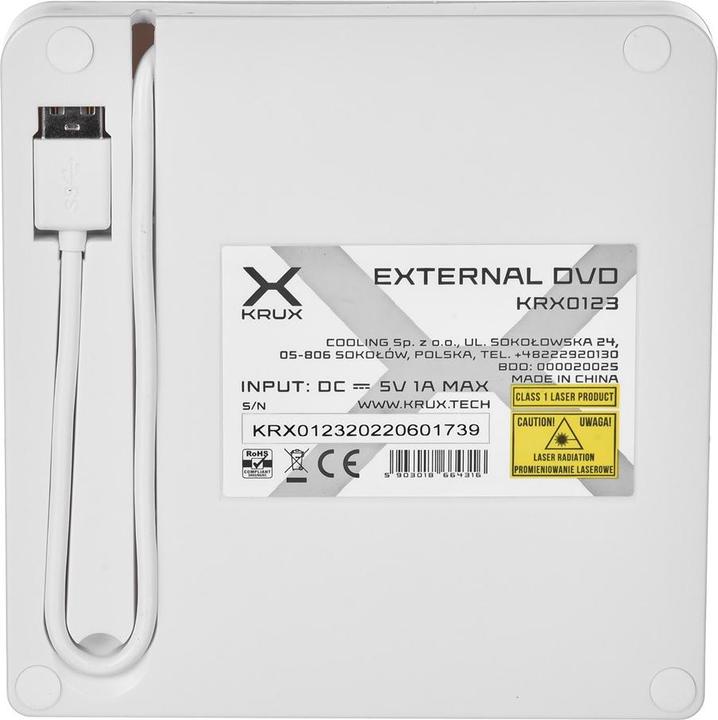 Actual product image Krux External DVD balta drive (DVD drive)