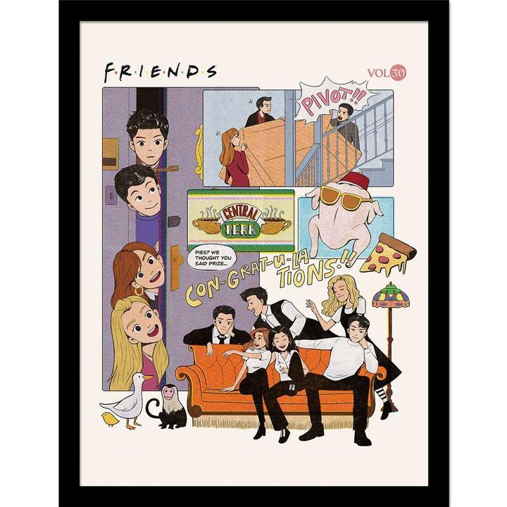 Produktbild Friends Gerahmtes Poster 30 Years Comic (40 x 30 cm)