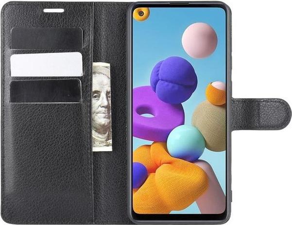Actual product image MU Classic Litchi Leather Bookcover Series (Samsung Galaxy A21s)