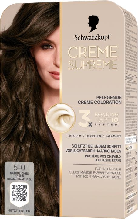 Actual product image Schwarzkopf Creme Supreme Creme Supreme Coloration 5-0 Natürliches Braun (5-0 Natural brown)
