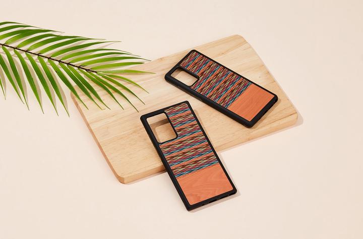 Produktbild Man.Wand &WOOD case for Galaxy Note 20 Ultra browny check juodas (Samsung Galaxy Note 20 Ultra)