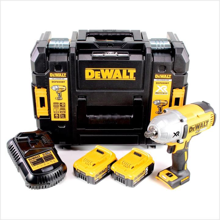 Actual product image DeWalt DCF 899 P2 Battery Impact Wrench 18V 950Nm Brushless Ball Ratchet + 2x Battery 5.0Ah + Charger (Rechargeable battery operated)