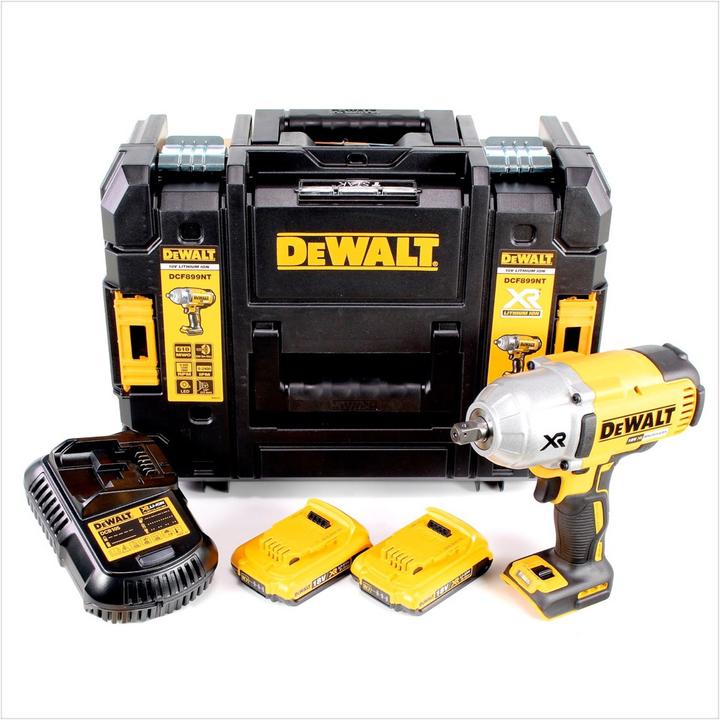 Actual product image DeWalt DCF 899 D2 Battery Impact Wrench 18V 1/2" 950Nm Brushless Ball Ratchet + 2x Battery 2,0Ah + (Rechargeable battery operated)