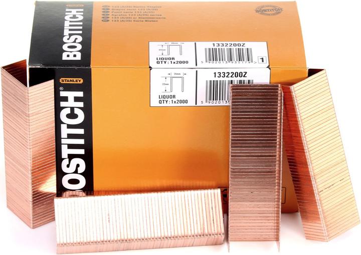 Produktbild Bostitch Karton Klammern 22 mm Liquor 2000 Stk. für DSA-3522-E / DS-3522-E / MS-3522-E / T541402 ( 1 (1 x)