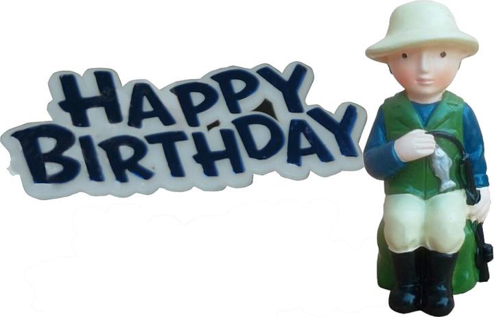 Image du produit Creative - Cake Topper Buon Compleanno a Forma di Pescatore (Bon anniversaire en forme de poisson)
