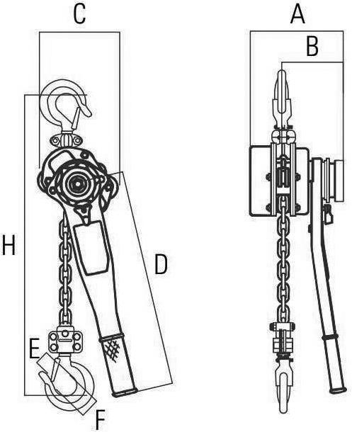 Actual product image SpanSet Lever chain hoist Masterlift RTM-008