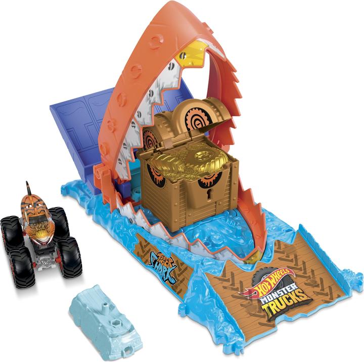 Actual product image Hot Wheels Monster Trucks Arena Smashers Entry Challenge - Tiger Shark Treasure Chomp Challenge