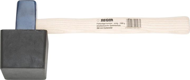 Productafbeelding Idealspaten 15 kg SIEGER Vierkante bestratingshamer met rubber hulpstuk (1500 g)