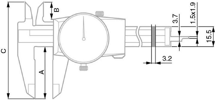 Produktbild Tesa Uhrmessschieber (4 cm)