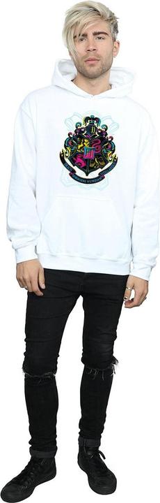 Actual product image Mens Neon Hogwarts Crest Hoodie (L)
