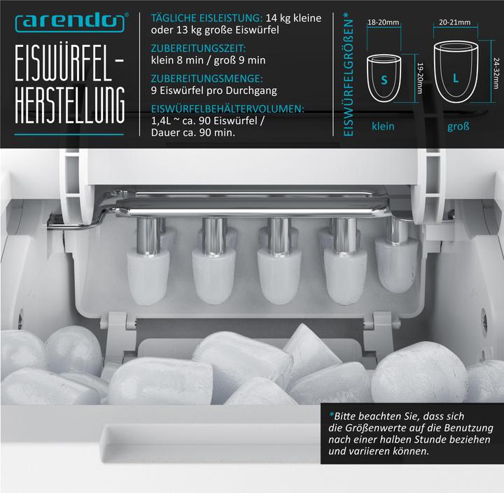 Actual product image Arendo Ice cube machine (CH plug)