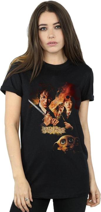 Actual product image Womens/Ladies Chamber Of Secrets Poster Cotton Boyfriend T-Shirt (4XL)