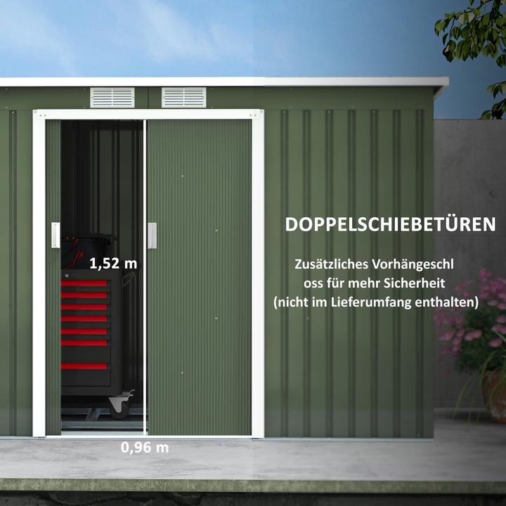 Image du produit Outsunny Abri à outils avec porte coulissante