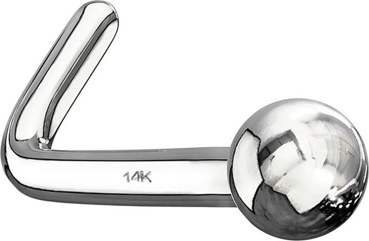 Produktbild Star Piercing Nasenstecker gewinkelt 14k weissgold mit Kugel (14k Gold, ohne Messing)