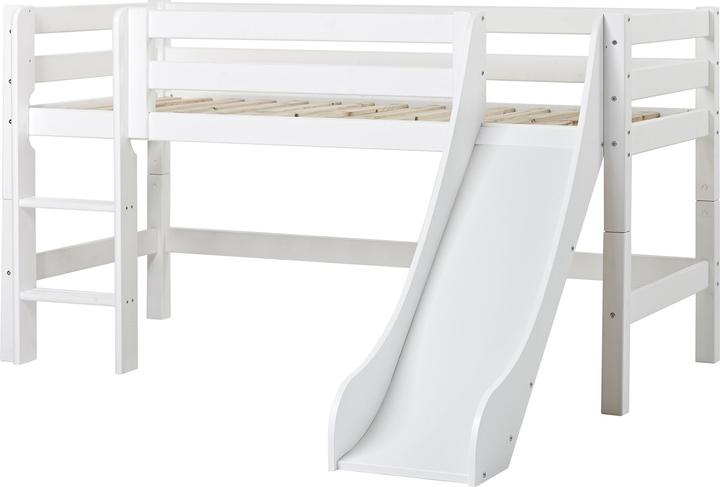 Actual product image Hoppekids ECO Luxury half loft bed 90x200cm with slide, White (90 x 200 cm)