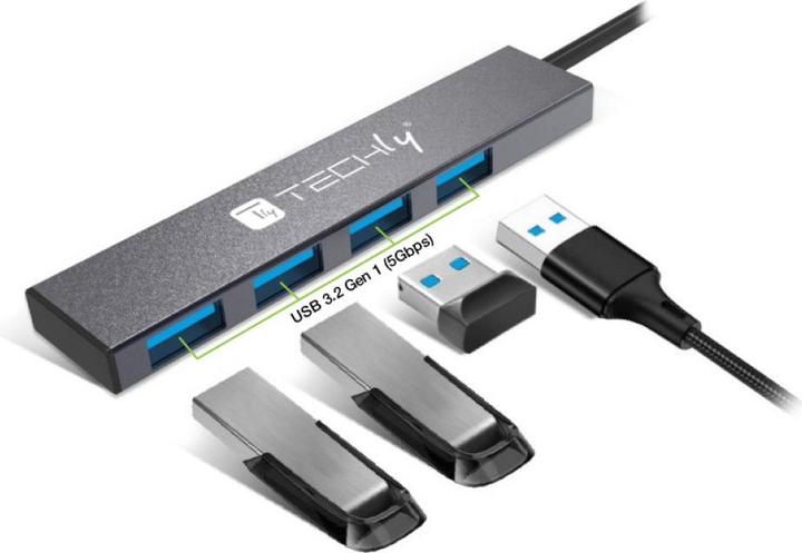 Immagine prodotto Techly HUB USB Hub USB a 4 porte USB3.2 Gen1 (USB-C, 4 Porti)