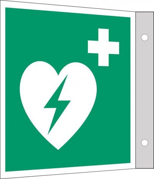 Image du produit Everglow Signes de secours Panneau drapeau AED 20x20cm