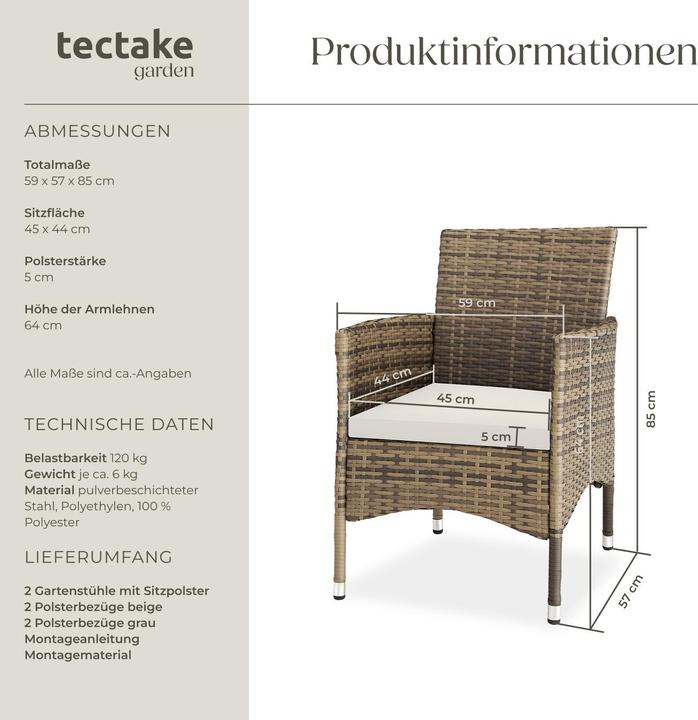Produktbild tectake 2 Rattansessel