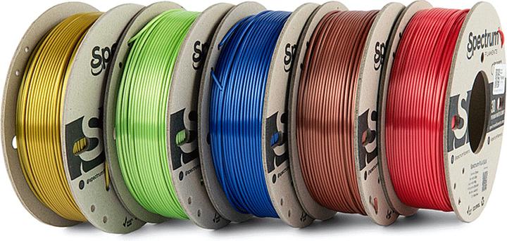 Actual product image Filament PLA Silk (PLA, 1.75 mm, 250 g, Gold, Copper, Green, Blue, Red)