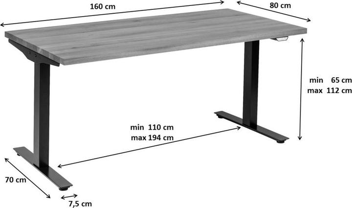 Produktbild Kare Design Schreibtisch Office Symphony Eiche Schwarz 160x80