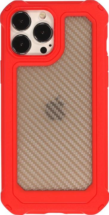 Produktbild PhoneLook Hülle Military Elite kompakt Cover mit semi-transparentem Carbon Rücken (Apple iPhone 14 Pro)