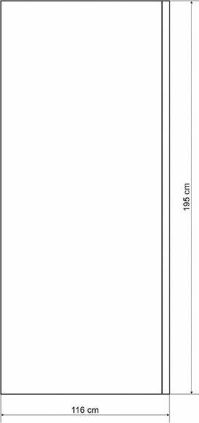 Produktbild Masterjero SHOWER WALL GLASS116X195CM 8MM CHROME