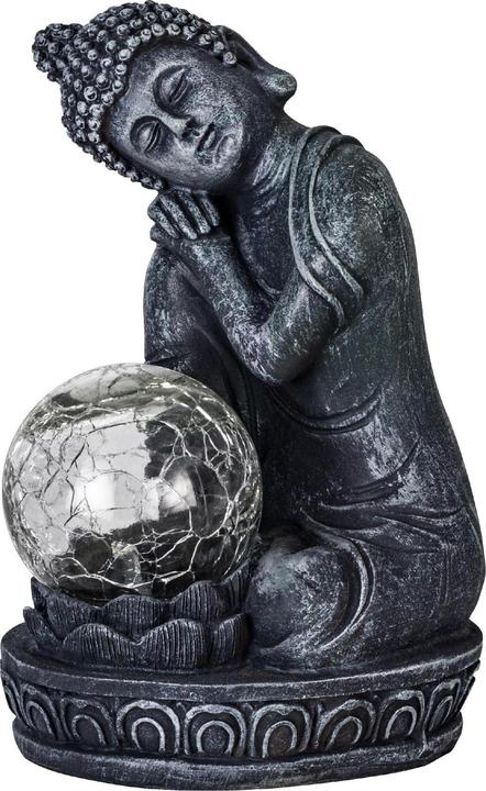 Actual product image EGLO Garden Light Solar Decoration Buddha, 19.5 cm, Grey (IP44)
