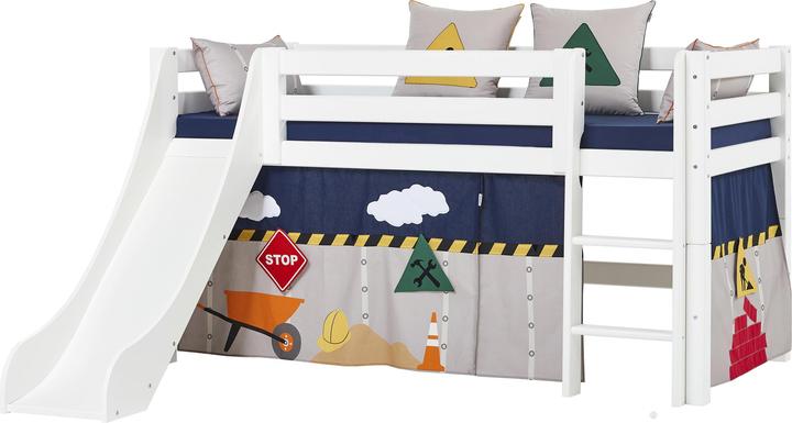 Actual product image Hoppekids ECO Luxury half loft bed 90x200cm with slide, White (90 x 200 cm)