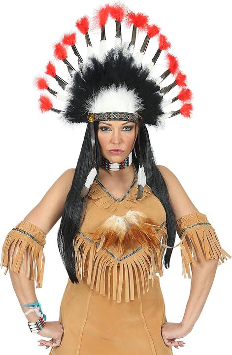 Actual product image Widmann Indian feather headdress (One size)