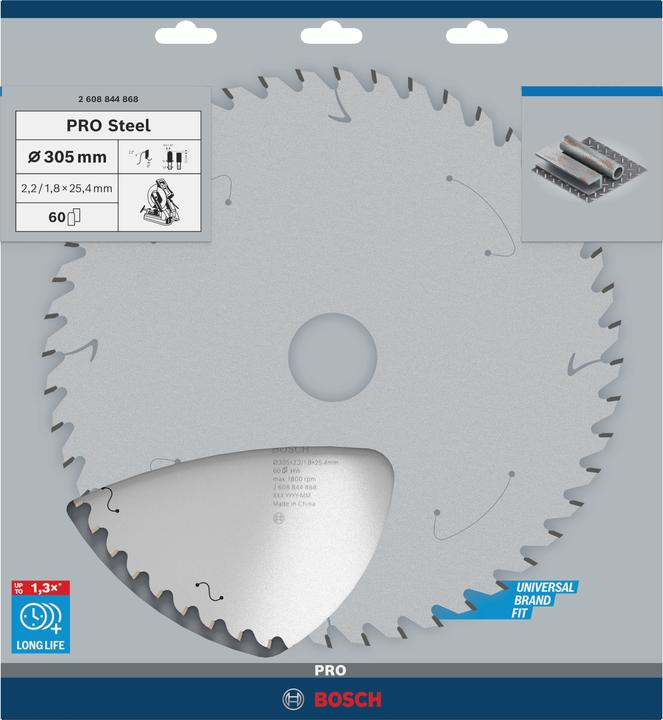 Image du produit Bosch Professional Zubehör Lame de scie circulaire PRO Steel, 305 x 2,2 x 25,4 mm, T60