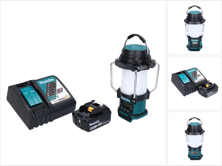 Produktbild Makita DMR 055 RG1 Akku Radio 18 V FM mit Laterne 360° Taschenlampe + 1x Akku 6,0 Ah + Ladegerät (FM, AM)