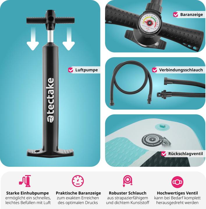 Immagine prodotto tectake Set tavola stand-up paddle Zenon,2 in1 gonfiabile, completo