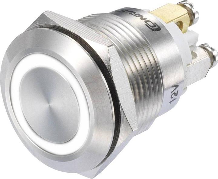 Produktbild Tru Components 1273006 GQ19F-10E/W/12V/S Druckschalter 48 V/DC 3 A 1 x Ein/(Ein)