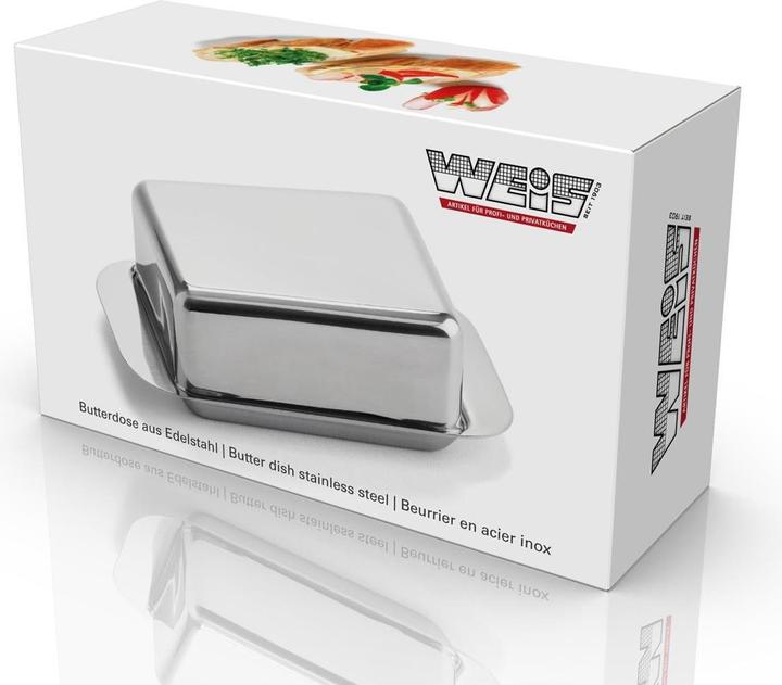 Produktbild Weis Butterdose für 125g Butter 12,5x7,5x4,5cm Edelstahl