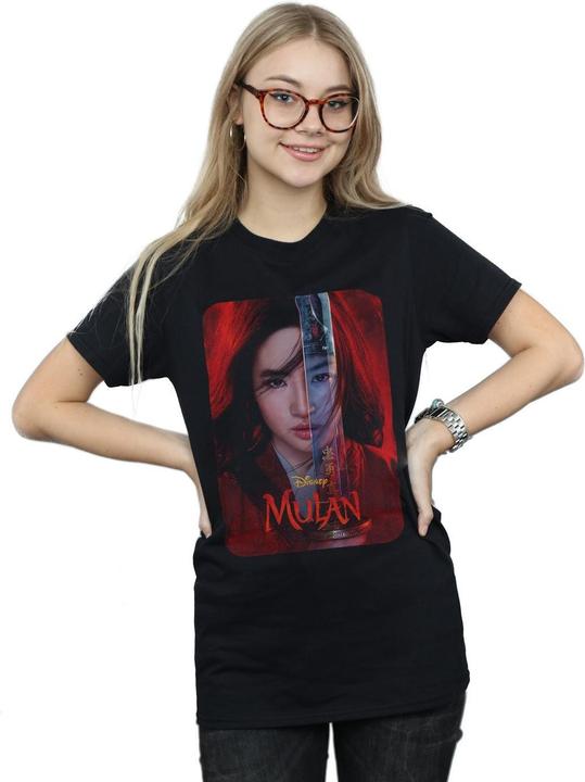 Actual product image Disney Womens/Ladies Mulan Movie Poster Cotton Boyfriend T-Shirt (S)