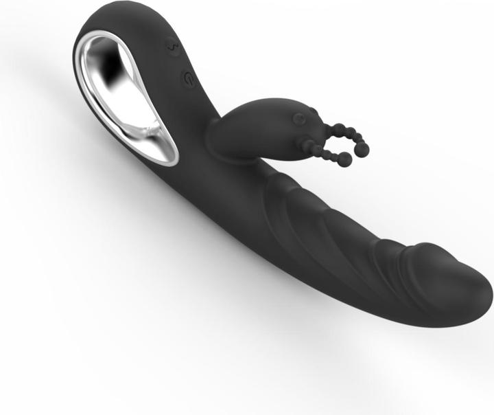 Actual product image Erolab Cheeky Bunny G-Spot and Clitoral Massager Black (ZYCP01b)