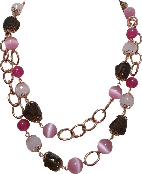 Produktbild L'Officiel Collana rosa con agate colorate
