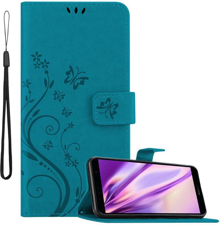 Immagine prodotto Cadorabo Copertina del libro a fiori (Huawei Y6 Prime (2018), Huawei Honor 7a)