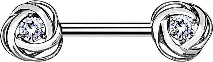 Immagine prodotto Star Piercing Barbell silber Rosenblüte Kristall silber (Acciaio chirurgico 316L, Ottone)