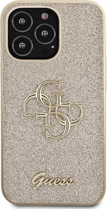 Productafbeelding Guess GUHCP13XHG4SGD iPhone 13 Pro Max 6,7" złoty/goud hardcase Glitter Script Big 4G (Apple iPhone 13 Pro Max)