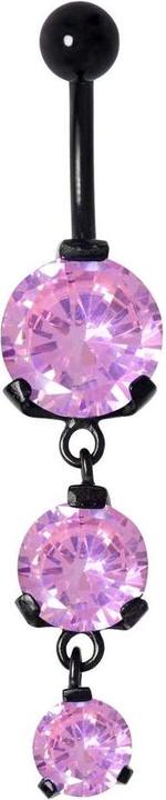 Produktbild Bijouteria Bauchpiercing (Chirurgenstahl 316L, PVD Beschichtung (schwarz), Zirkonia)