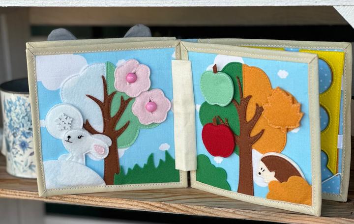 Actual product image Activity Board Quiet book, felt book, children's book, activity book, sensory learning toy, Waldorf