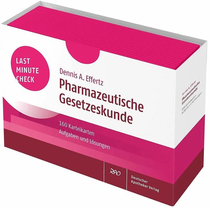 Image du produit Last Minute Check - Pharmazeutische Gesetzeskunde (Allemand, Dennis A. Effertz, 2021)